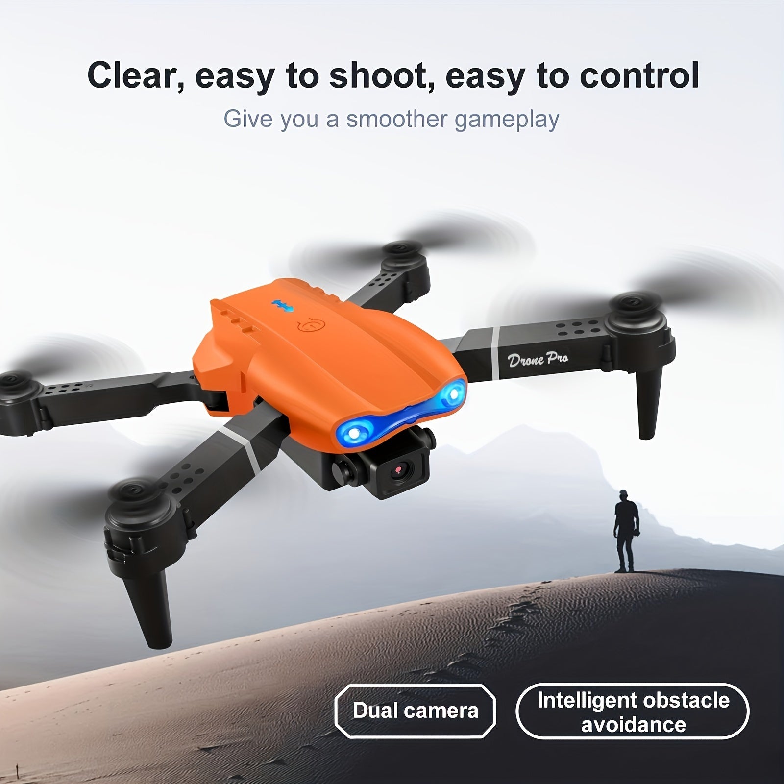 E99 Drone With Camera, Foldable RC Drone, Remote Control Drone Toys For Beginners Men's Gifts, Indoor And Outdoor Affordable UAV, Christmas Halloween Thanksgiving Gift