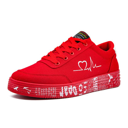 Red love print shoes