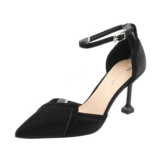 Satin Buckle Pointed Toe Women's Shoes - Beri Collection 