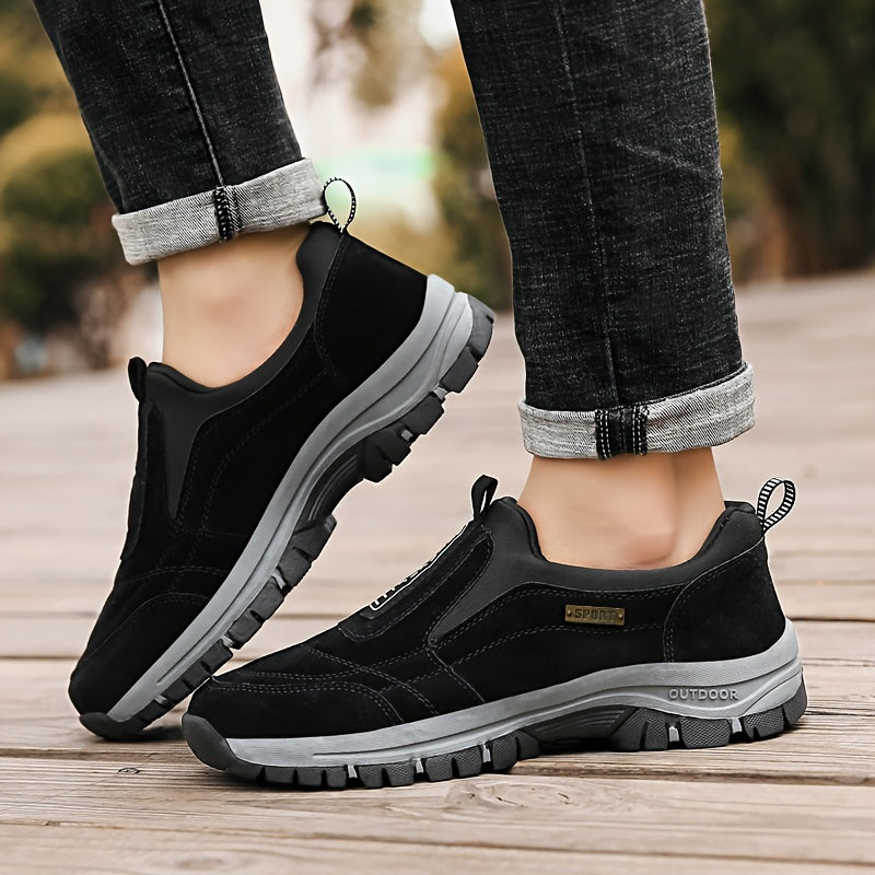 Men's Casual Sneakers, Breathable Anti-slip Slip On Walking Shoes With Arch Support For Outdoor, Shoes For All Seasons