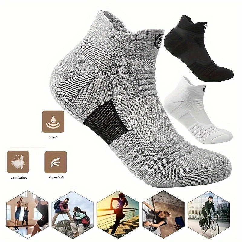 5 Pairs Marathon Compression Socks For Outdoor Fitness And Sports, Thin And Breathable Short Socks