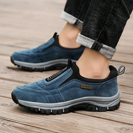 Men's Casual Sneakers, Breathable Anti-slip Slip On Walking Shoes With Arch Support For Outdoor, Shoes For All Seasons