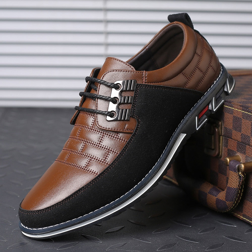 Hommes chaussures décontractées marque de mode classique décontracté hommes chaussures en cuir Pu noir offre spéciale respirant affaires à lacets hommes chaussures grande taille