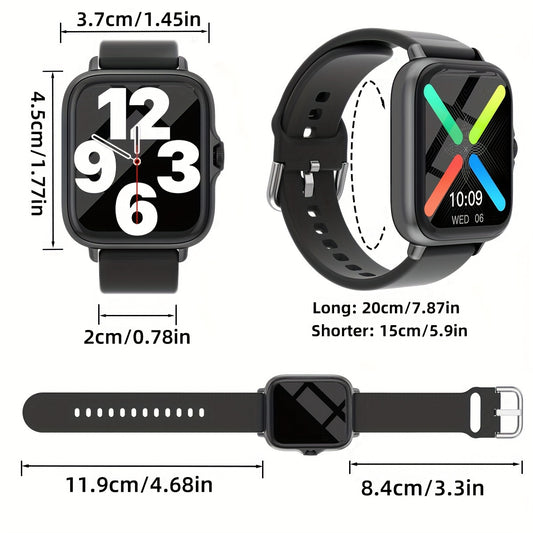Waterproof Smart Watch, 4.65cm Full Touch Screen Display With Message, Answer Make Call Smartwatch Sleep Monitoring, Sports Pedometer, Information Alerts, For IPhone/Android Phones